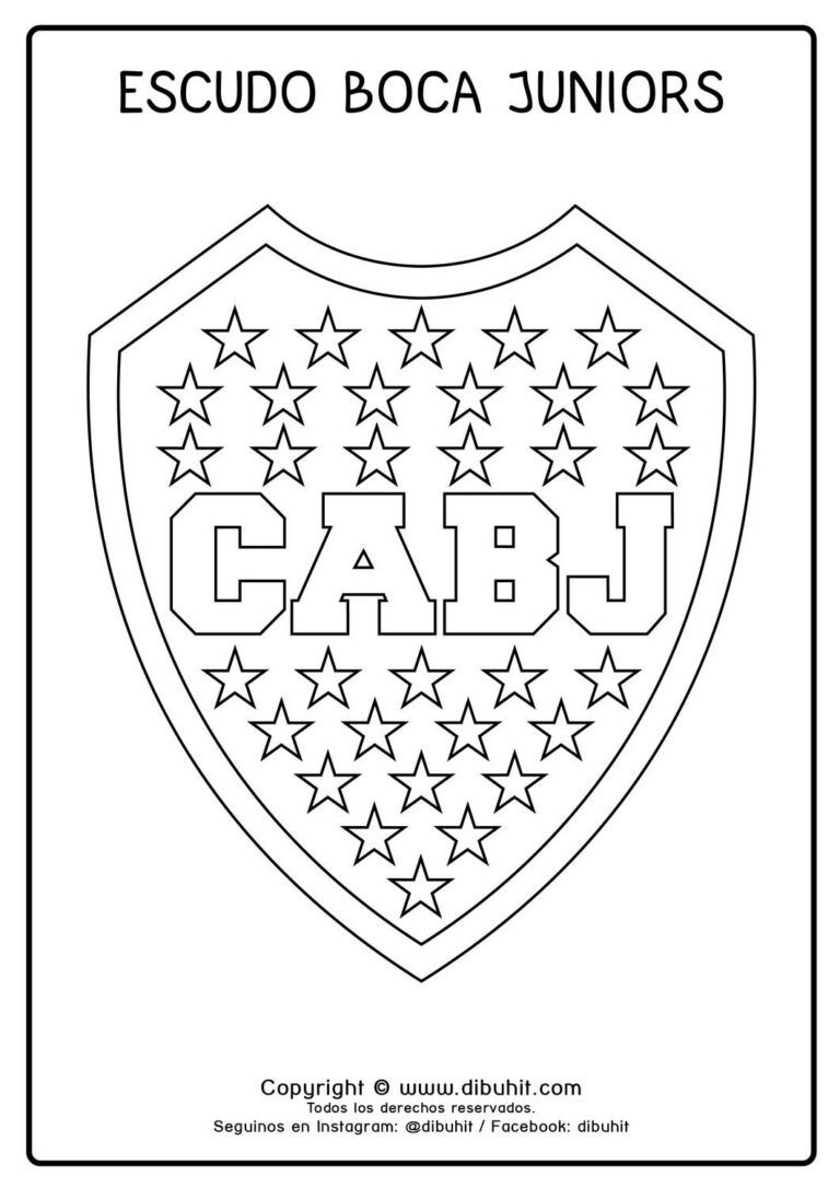 Escudo De Boca Juniors Para Colorear Dibuhit