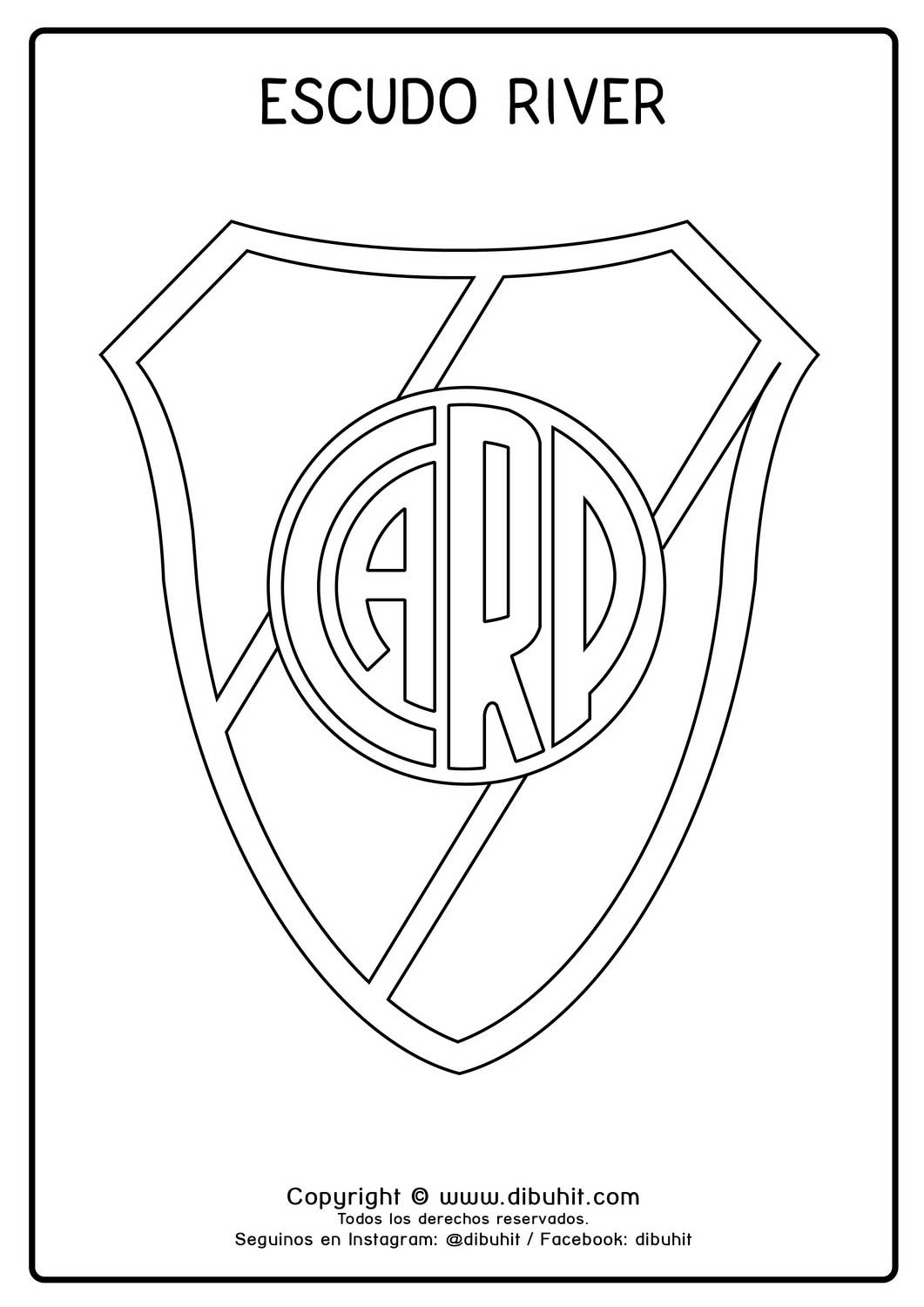 Escudo De River Plate Para Colorear Dibuhit