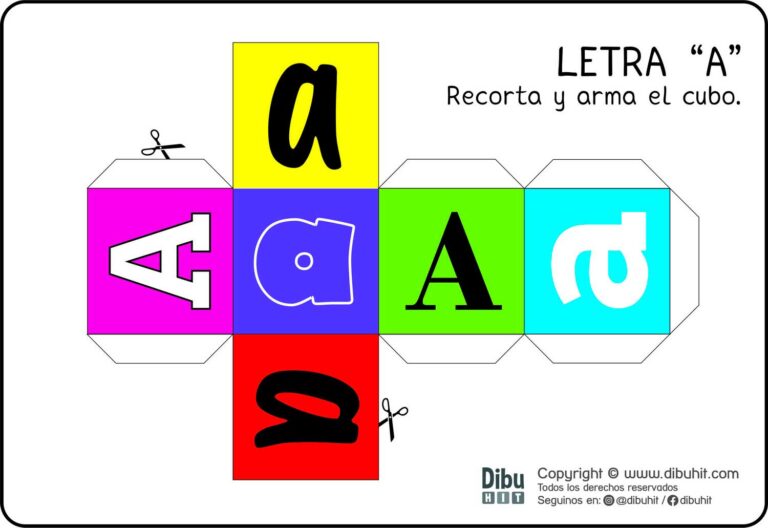 Recortar Y Armar El Cubo Letra A DibuHit