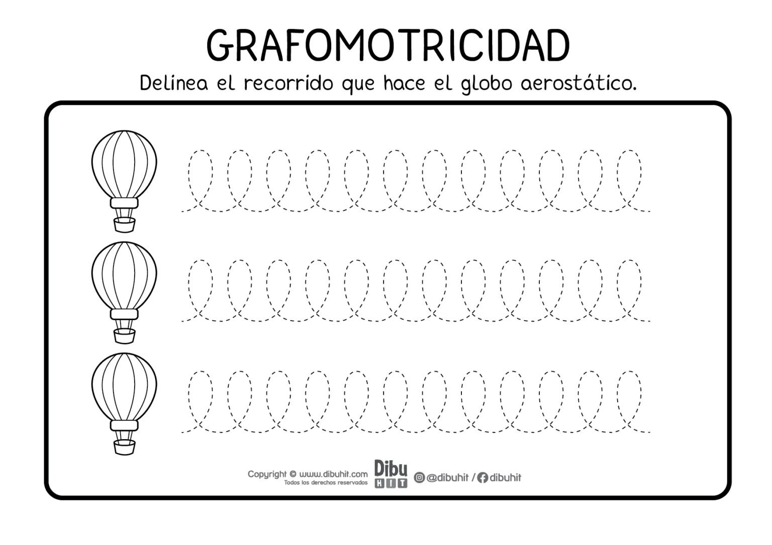 Grafomotricidad Delinear Recorrido Globo Aerostático DibuHit