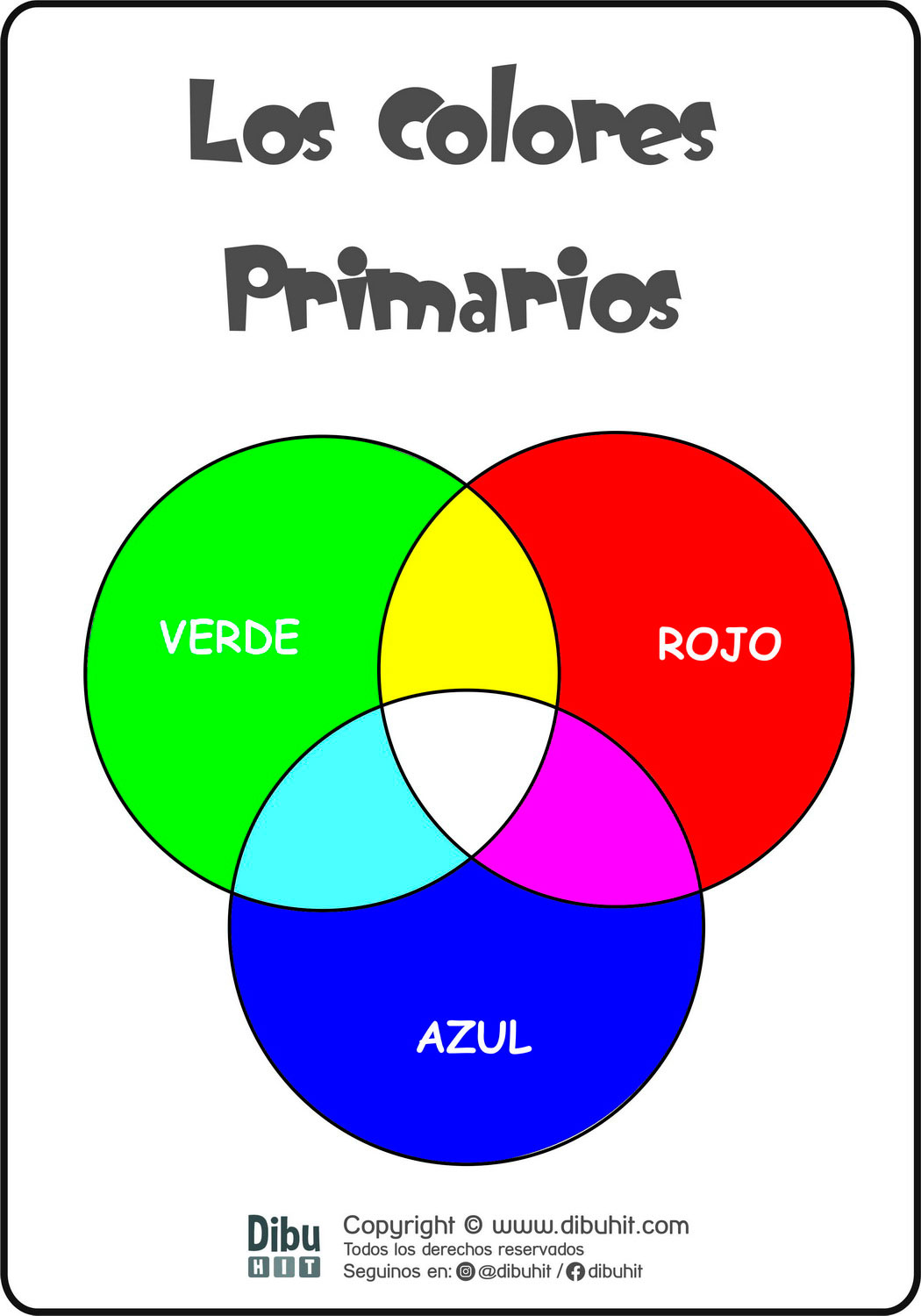 Lamina didactica circulos colores primarios verde rojo azul amarillo