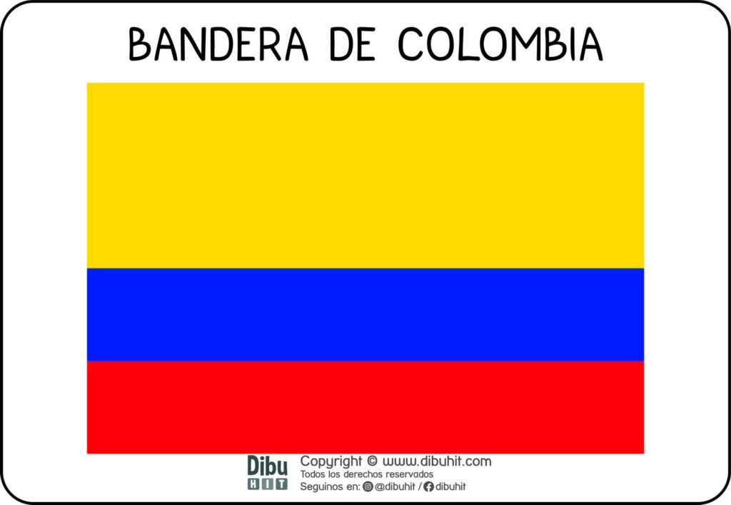 Lamina didactica bandera de Colombia a colores