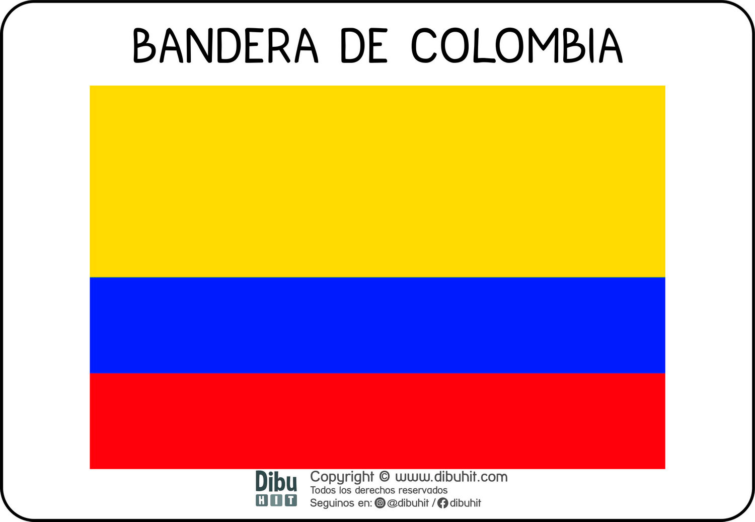 Lamina didactica bandera de Colombia a colores