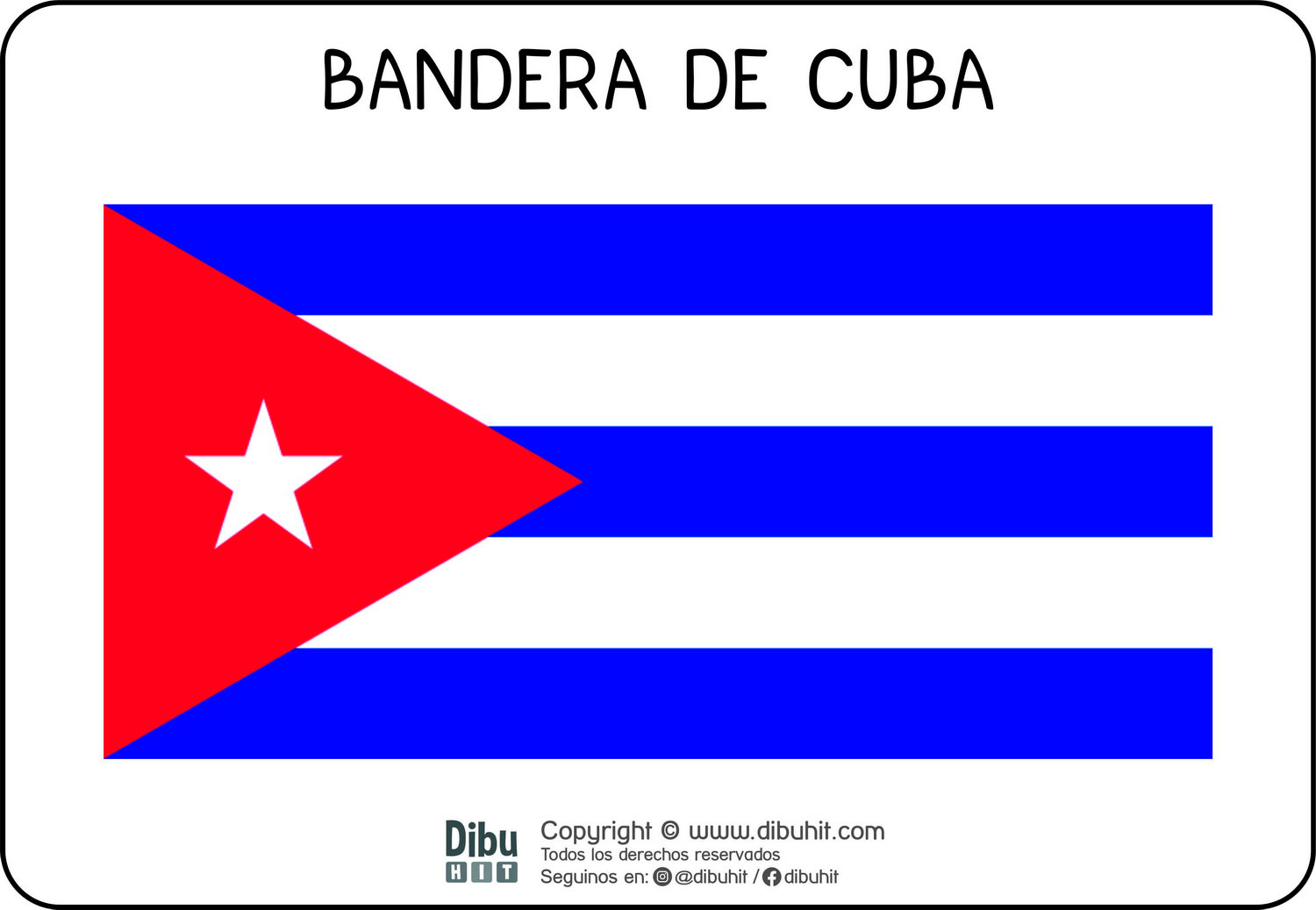 Lamina didactica bandera de Cuba a colores