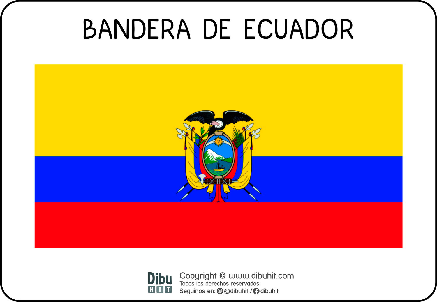 Lamina didactica bandera de Ecuador a colores