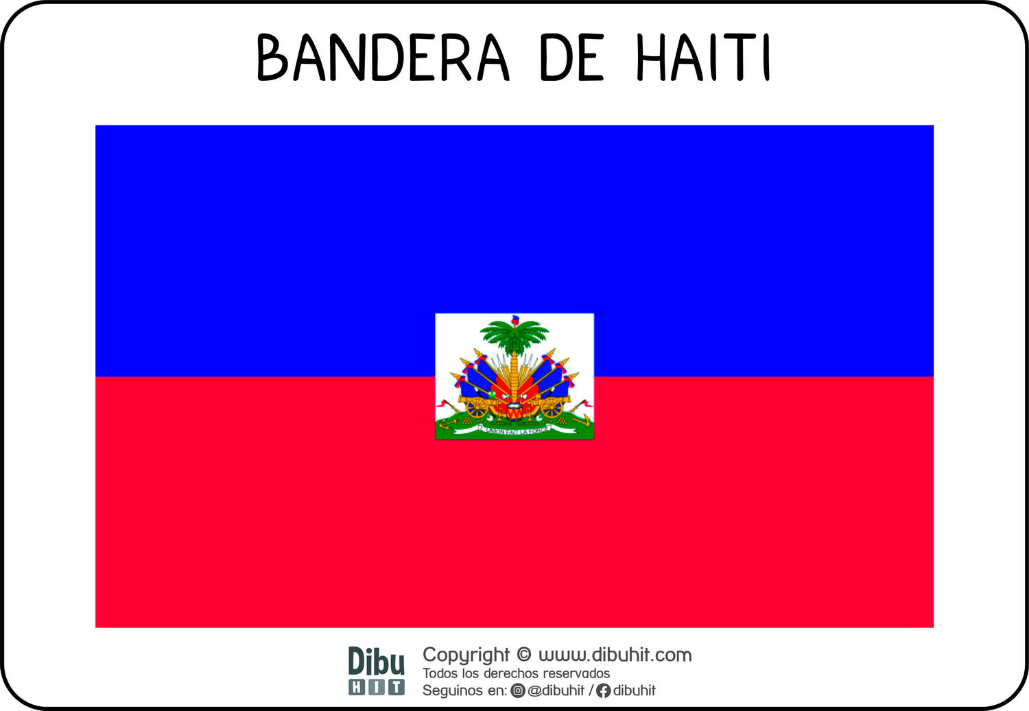 Lamina didactica bandera de Haiti a colores