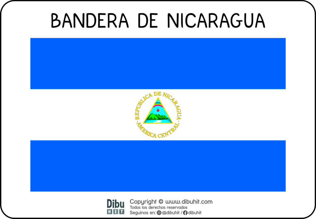 Lamina didactica bandera de Nicaragua a colores