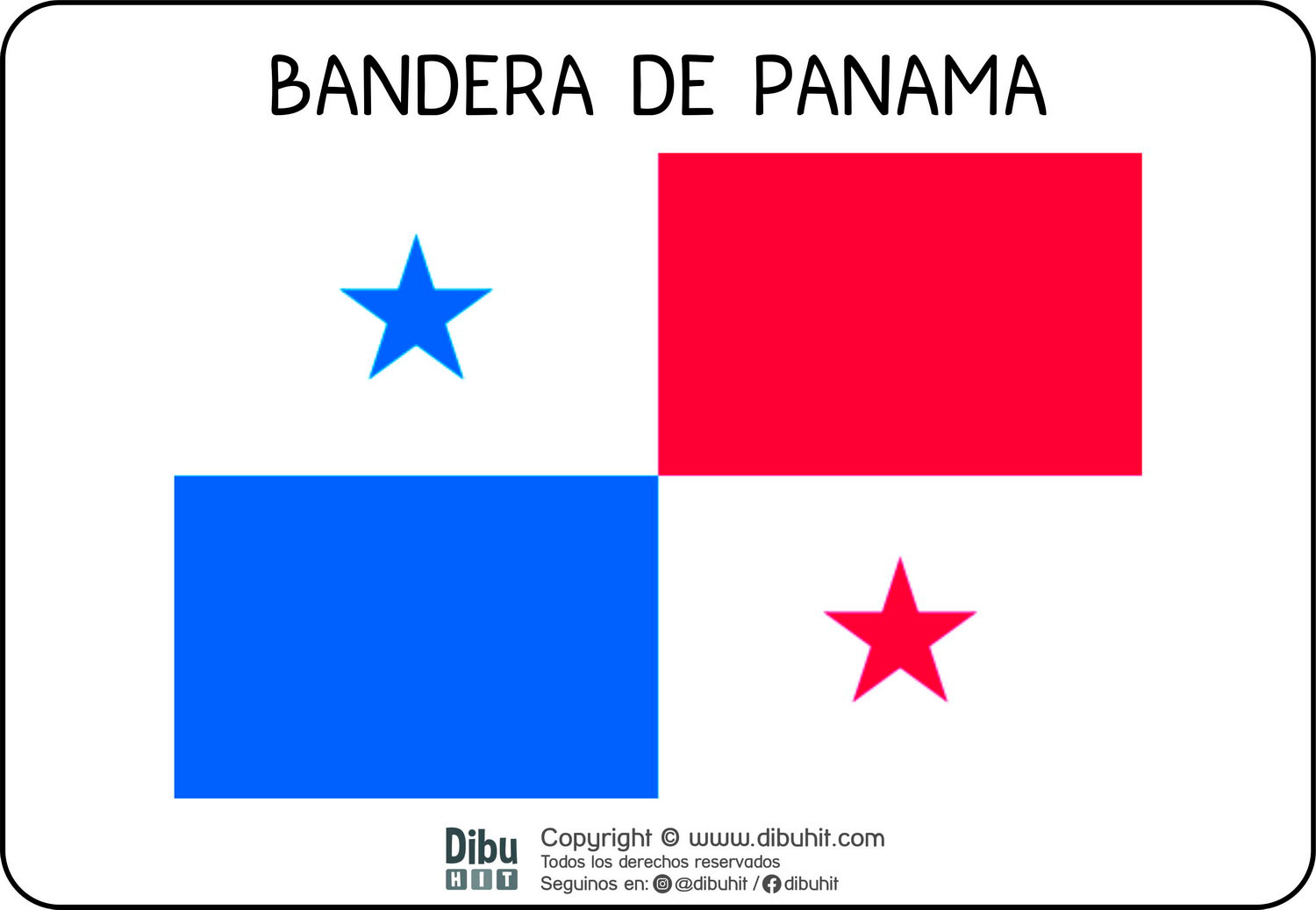 Lamina didactica bandera de Panama a colores