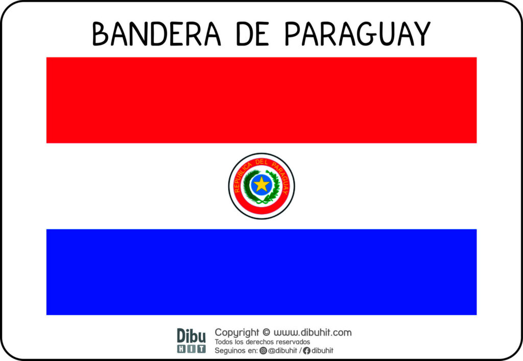 Lamina didactica bandera de Paraguay a colores