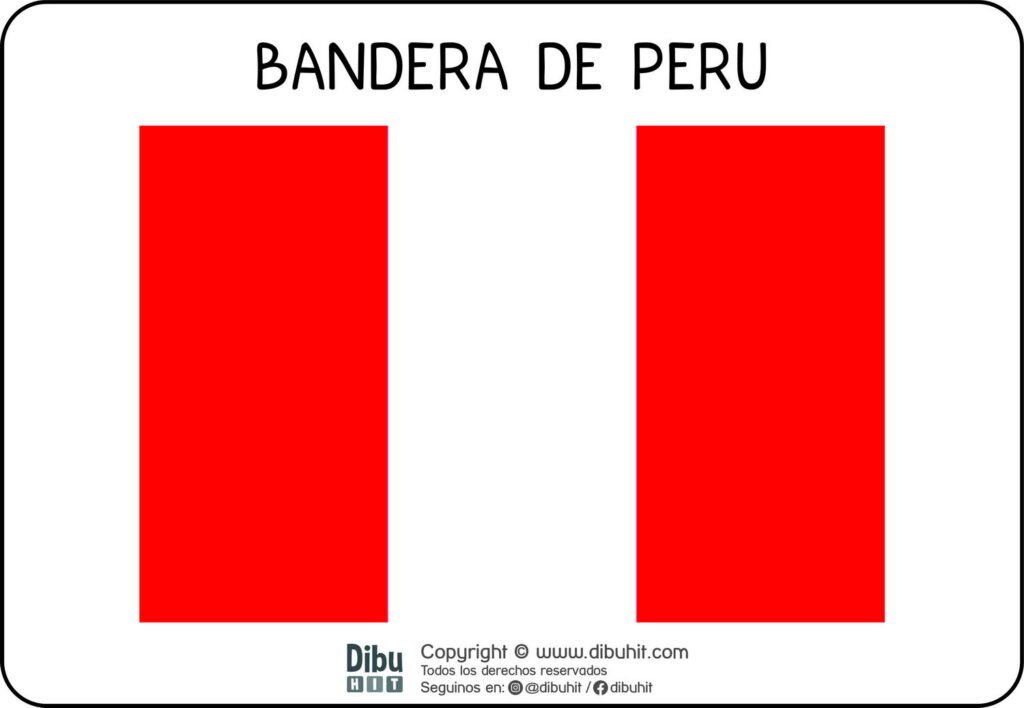 Lamina didactica bandera de Peru a colores