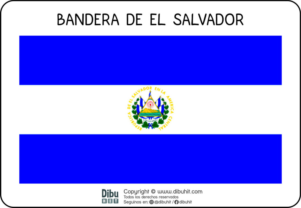 Lamina didactica bandera de El Salvador a colores