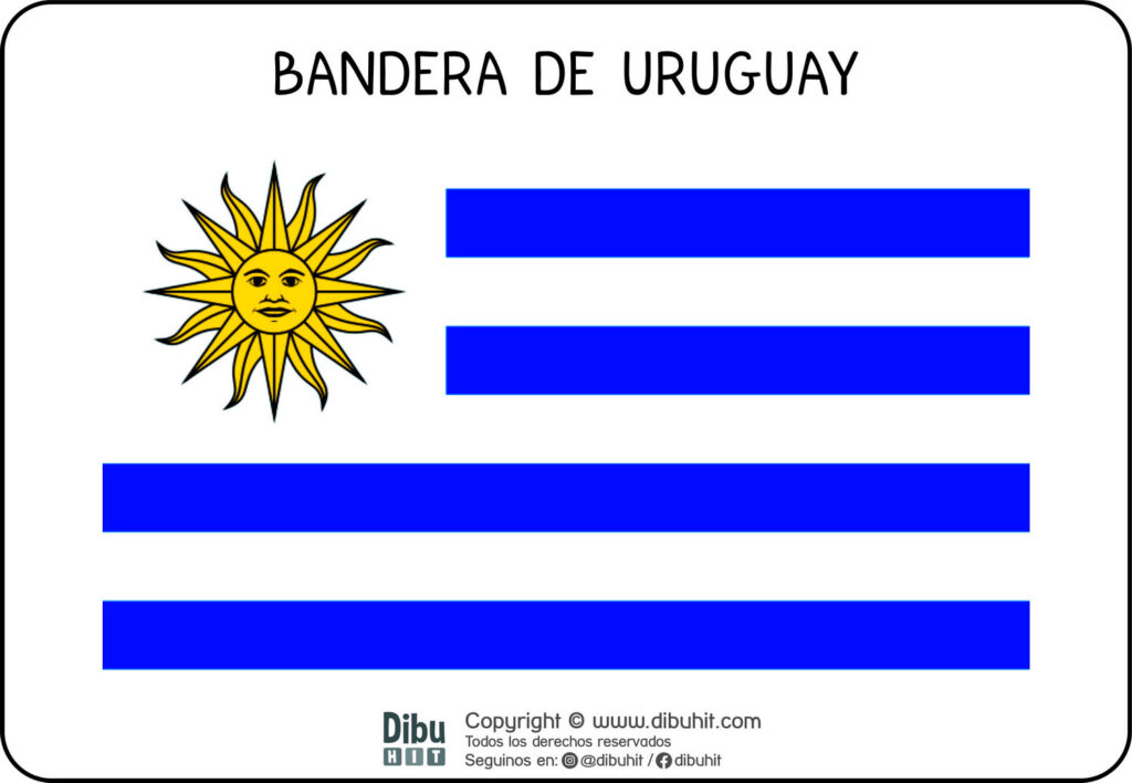 Lamina didactica bandera de Uruguay a colores