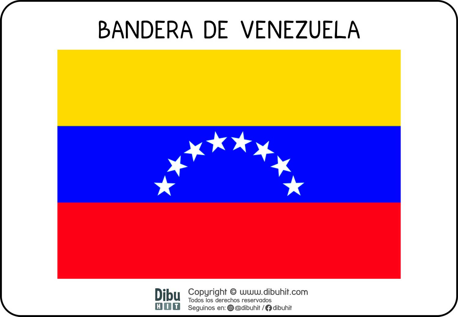 Lamina didactica bandera de Venezuela a colores