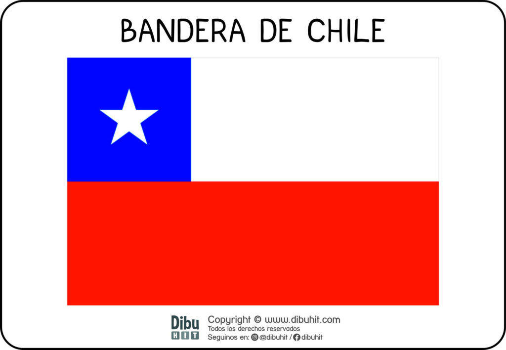 Lamina didactica bandera de Chile a colores