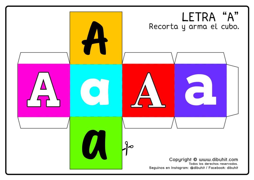 cubo aramar letras a colores