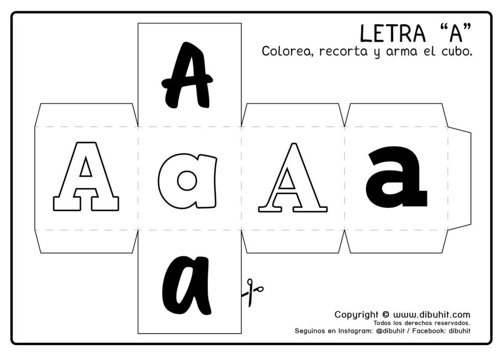 Cubo Armable Letra A Dibuhit 1017