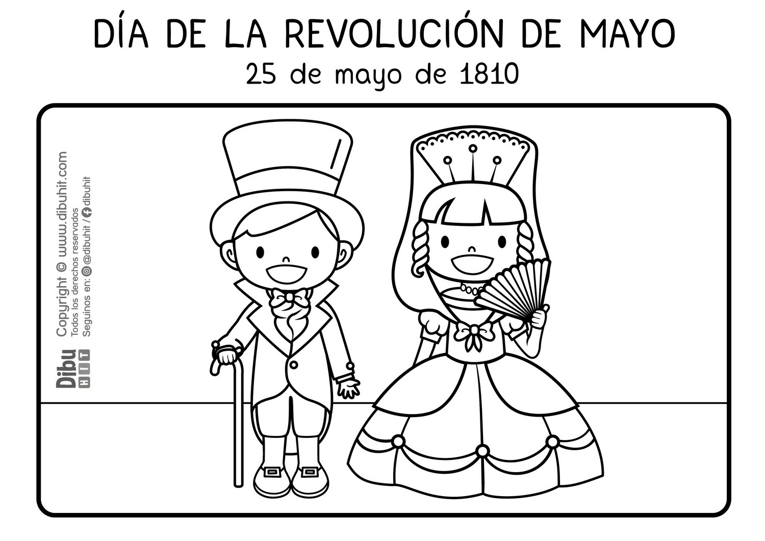 25 de mayo dia de la revolucion caballero y dama antigua