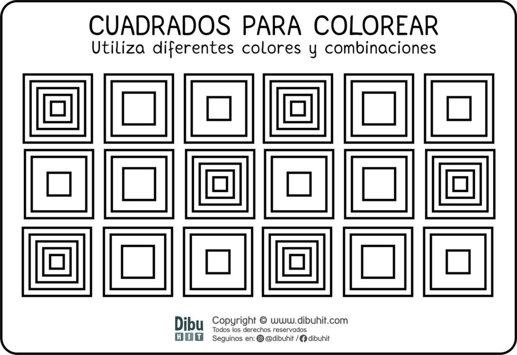 dibujo de cuadrados para colroear