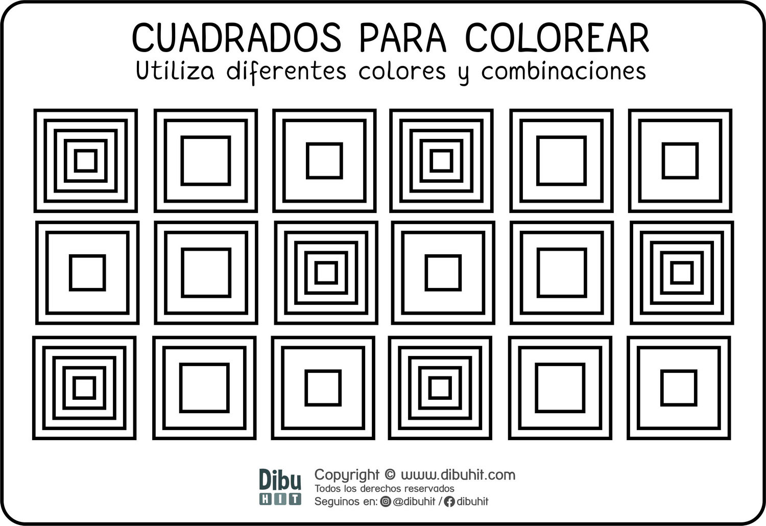 dibujo de cuadrados para colroear