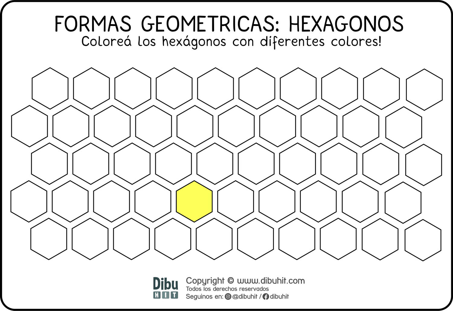 formas geometricas colorear hexagonos