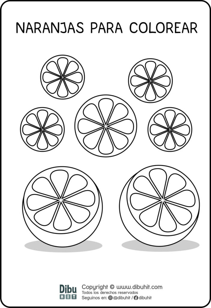 dibujo de naranjas para colorear