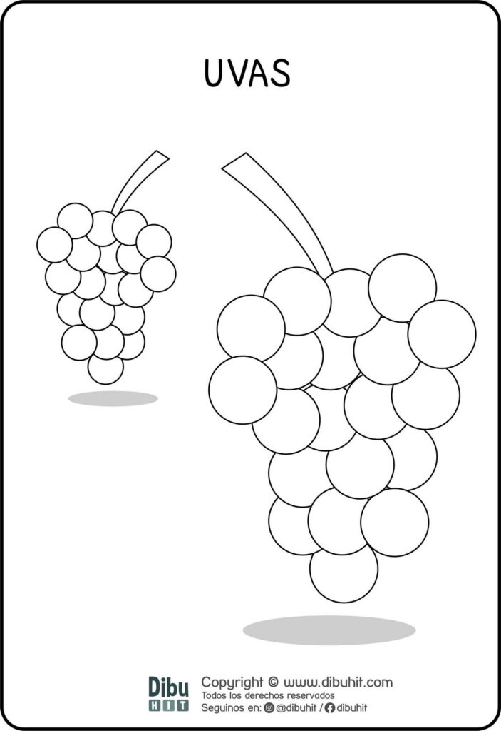 Uvas para colorear – DibuHit