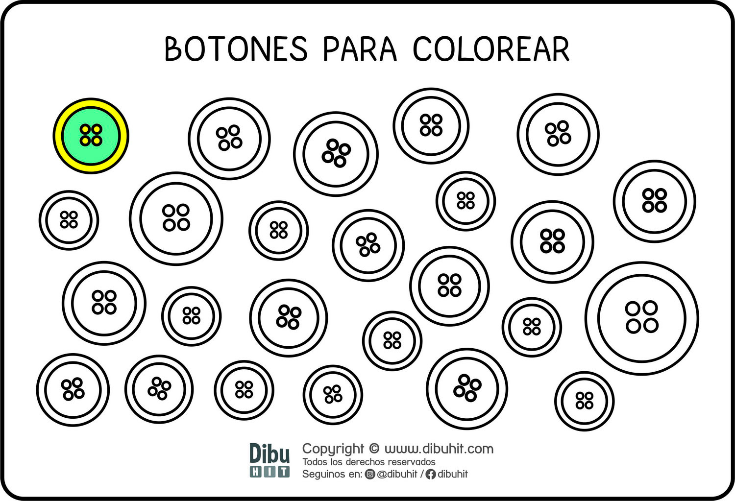 dibujo de botones para colorear