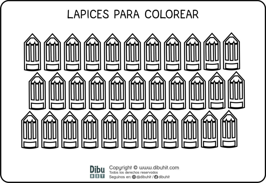 Dibujos para colorear de lapices de colores