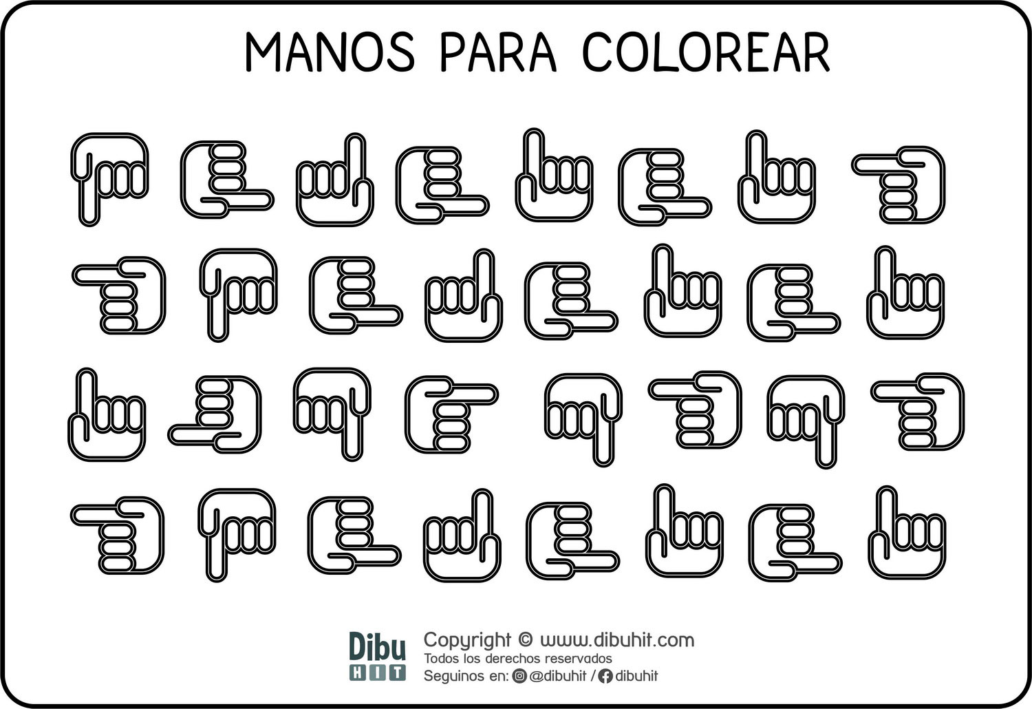 Dibujo de manitos para colorear