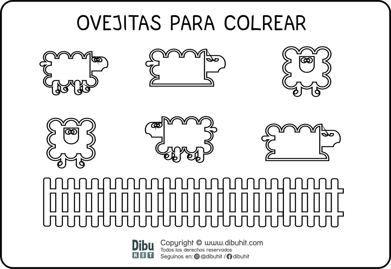 Dibujo de ovejitas para colorear