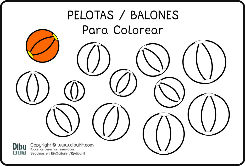 Dibujo de pelotas balones para colorear