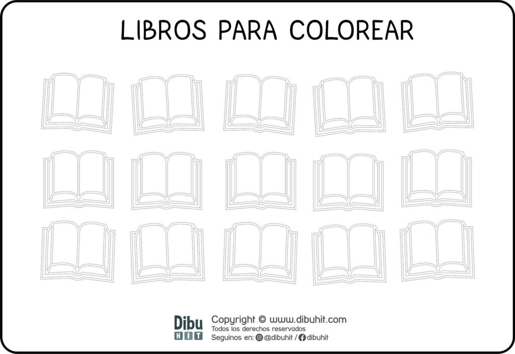 Dibujo de libros para colorear