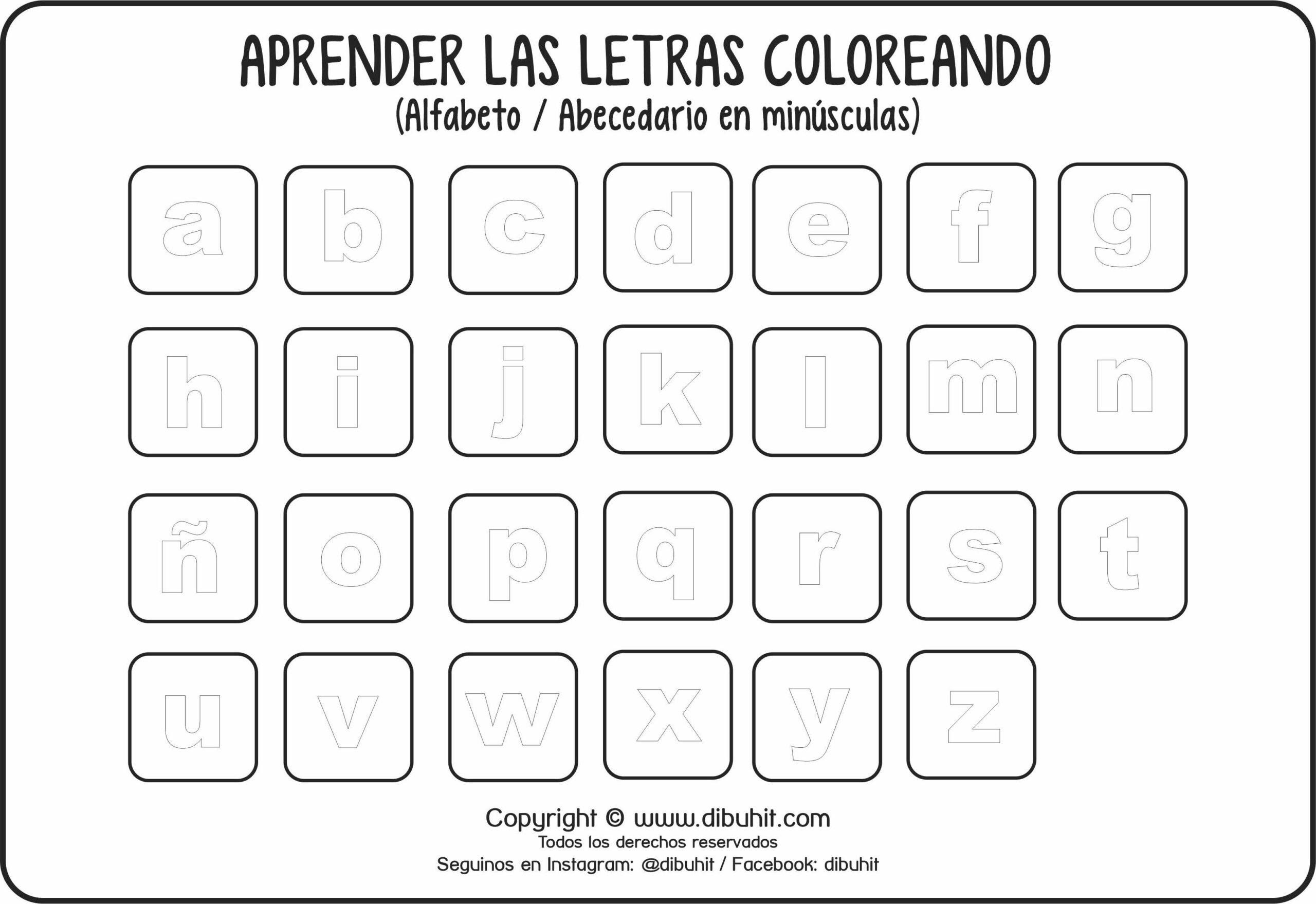 Lamina didactica aprender las letras minusculas coloreando