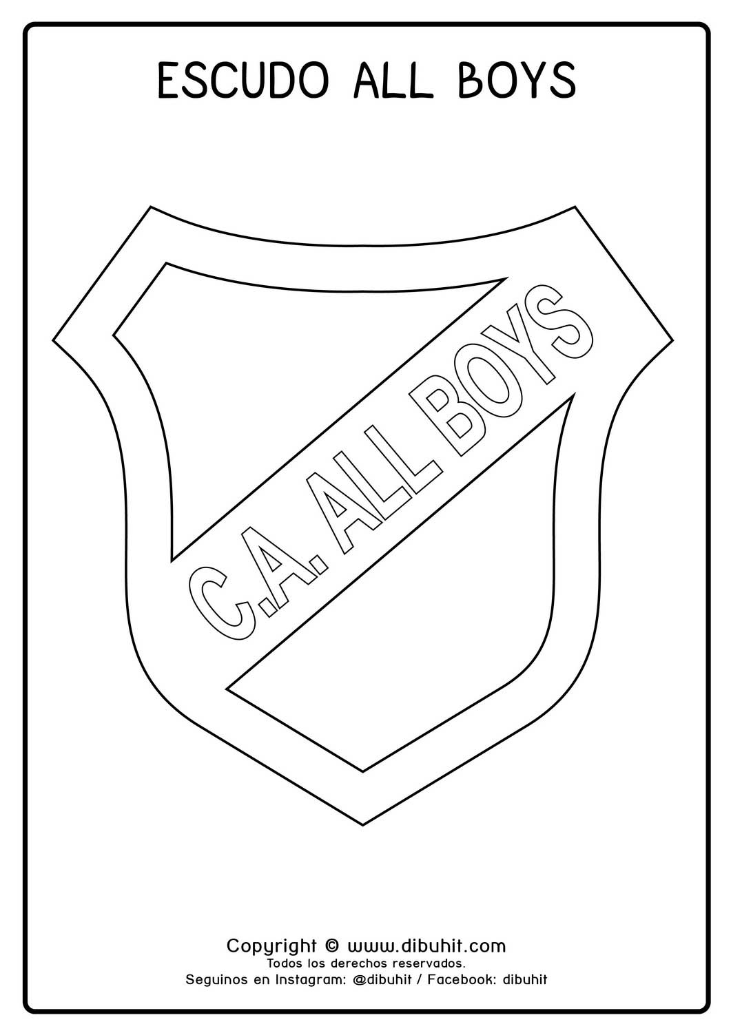 Escudo de futbol para colorear de all boys