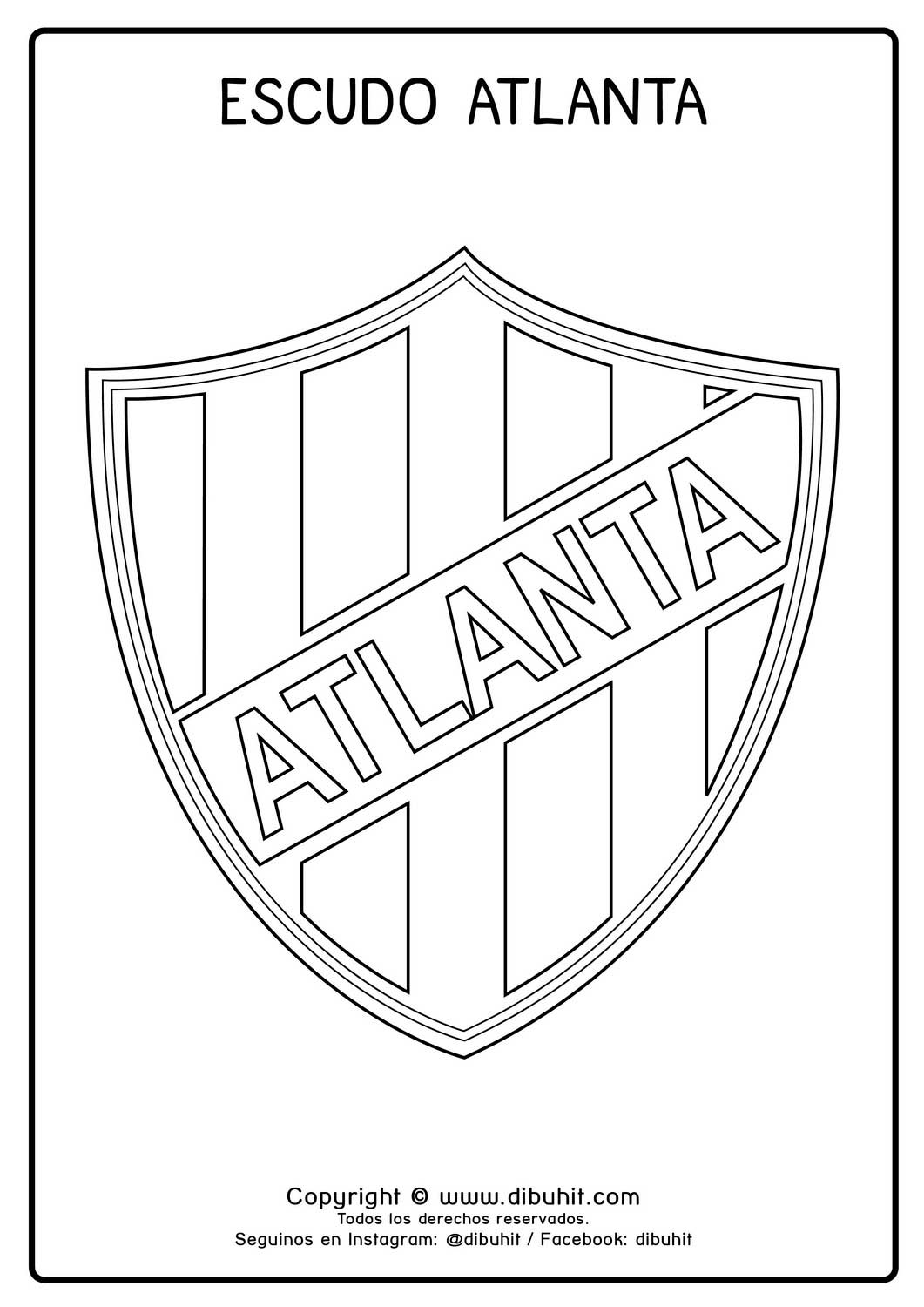 Escudo de futbol para colorear de atlanta