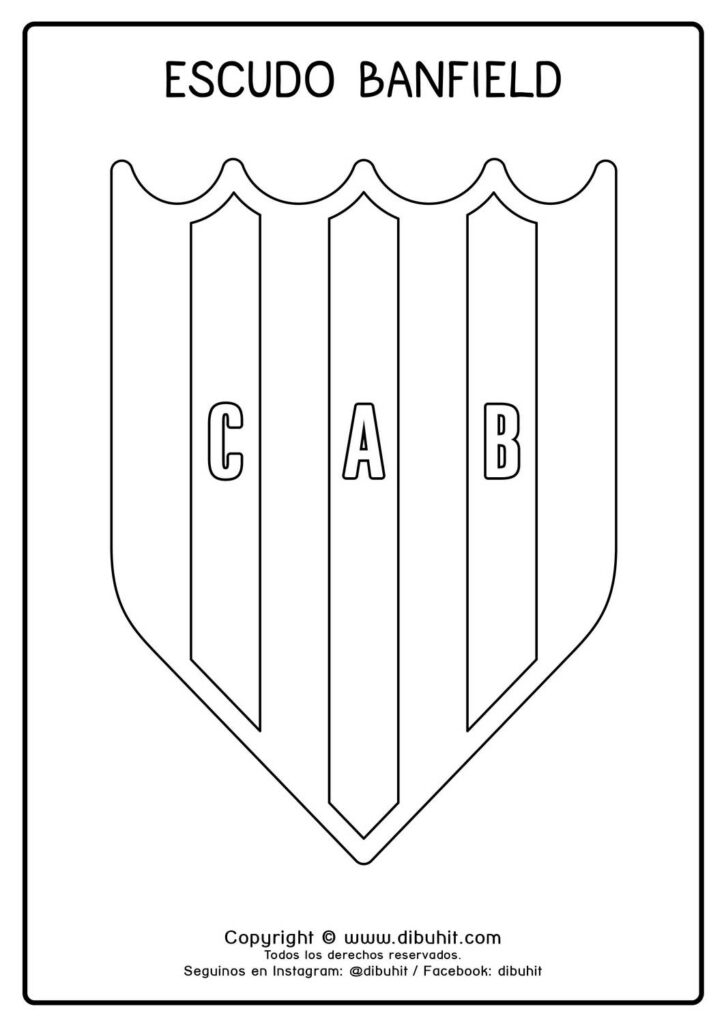 Escudo de futbol para colorear de club atletico banfield