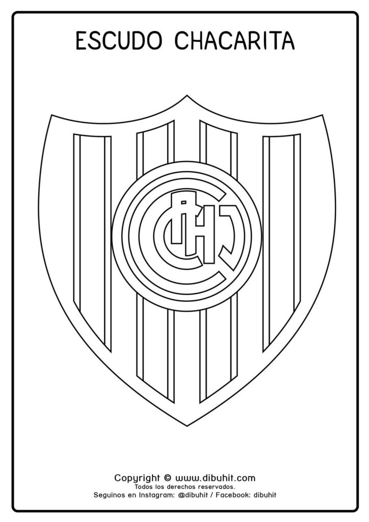 Escudo de futbol para colorear de chacarita juniors