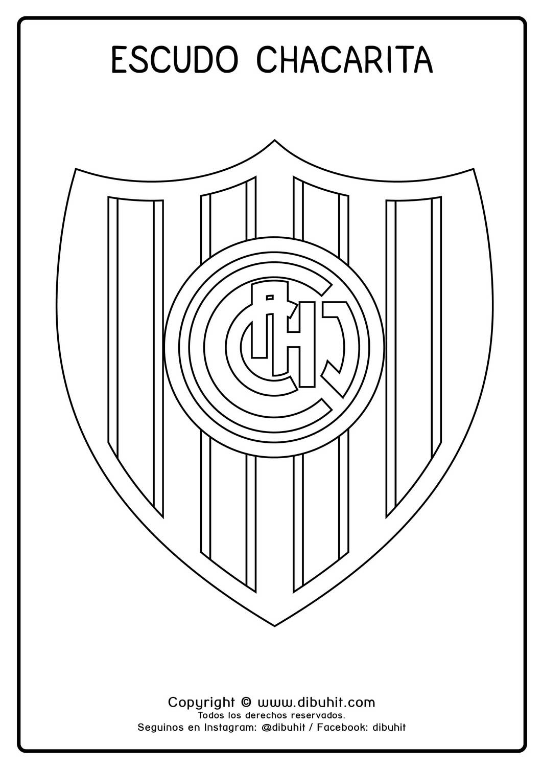 Escudo de futbol para colorear de chacarita juniors