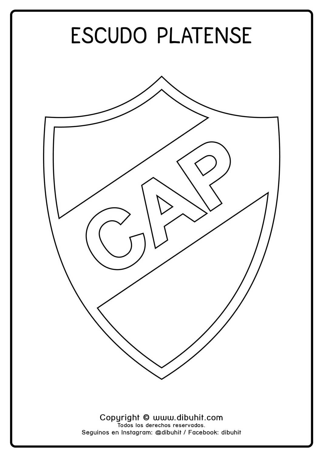 Escudo de futbol para colorear de platense