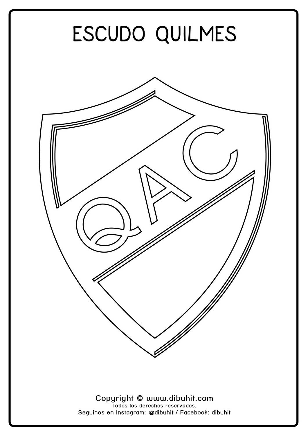 Escudo de futbol para colorear de quilmes