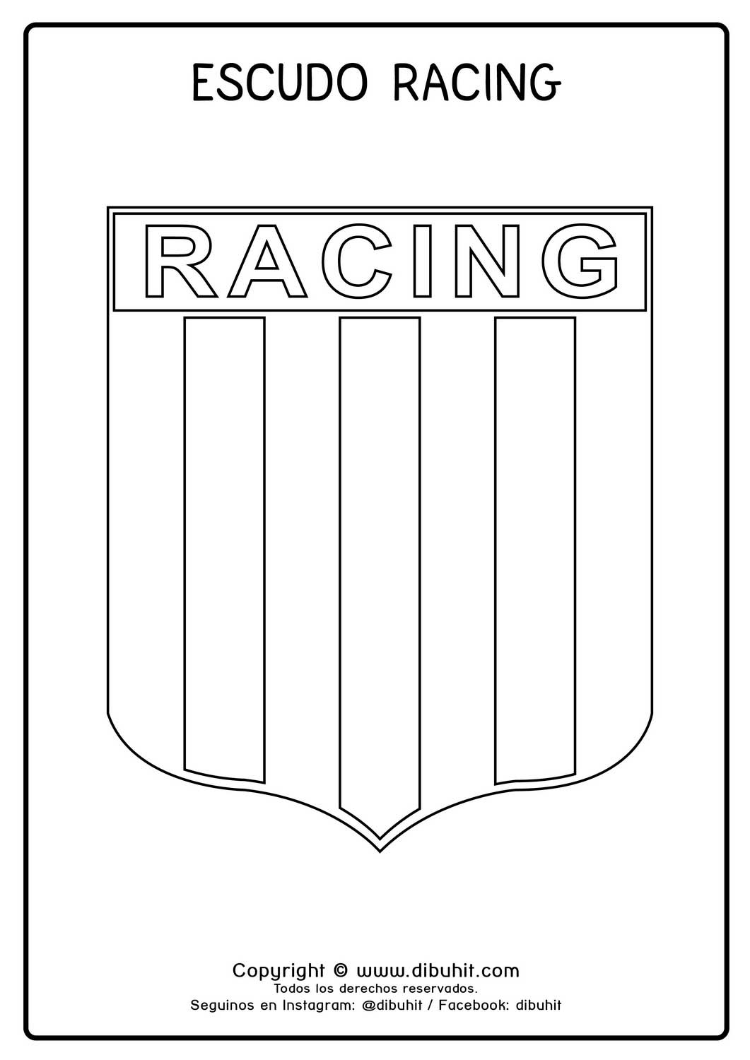 Escudo de futbol para colorear de racing club de avellaneda