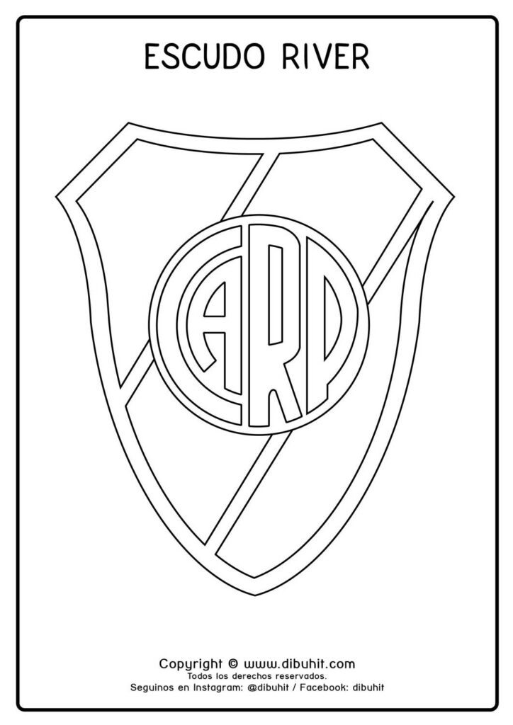 Escudo de futbol para colorear de river plate