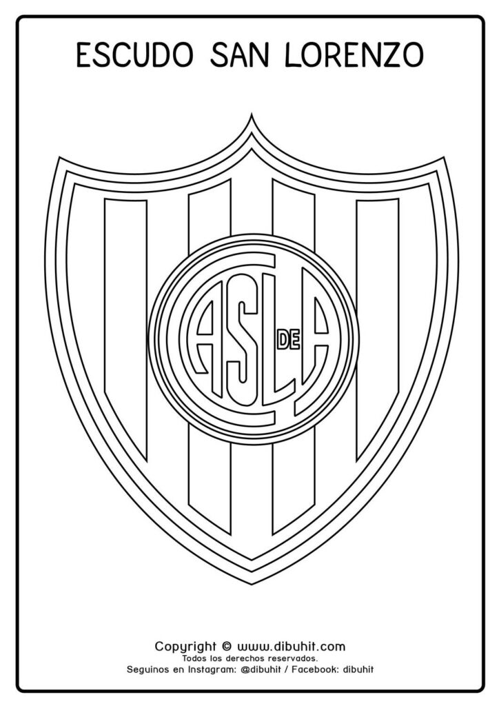 Escudo de futbol para colorear san lorenzo de almagro