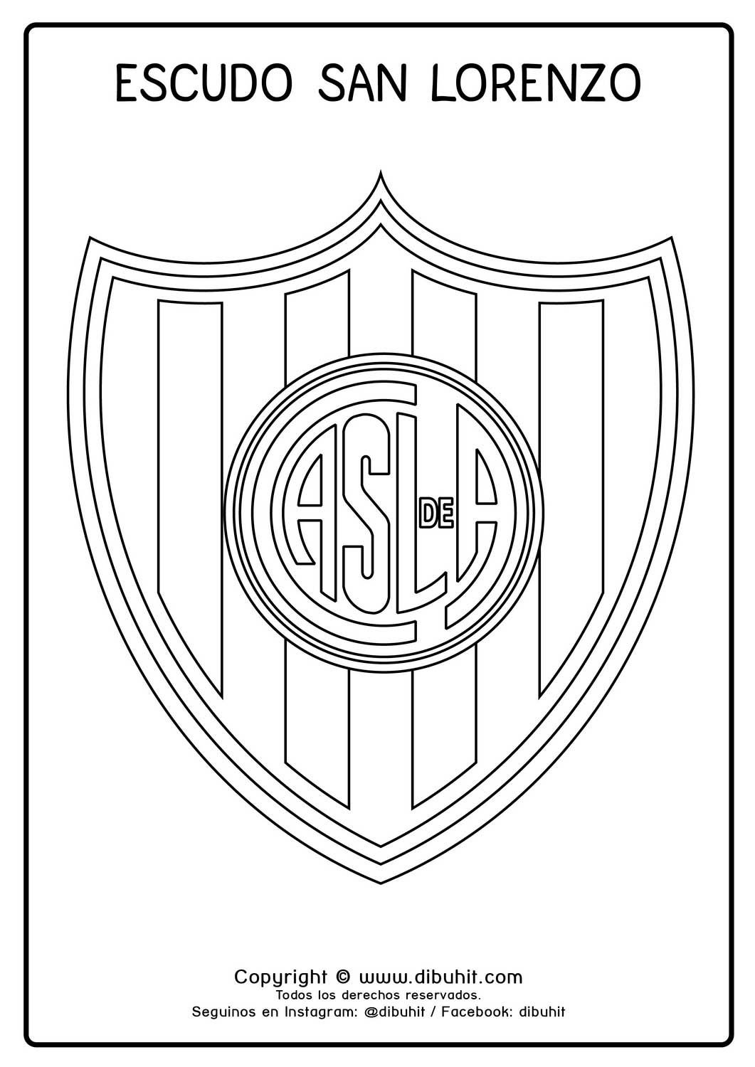 Escudo de futbol para colorear san lorenzo de almagro