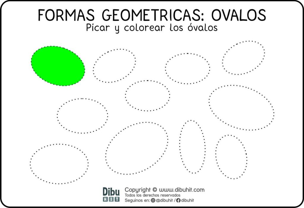 Dibujo didactico para picar y colorear ovalos