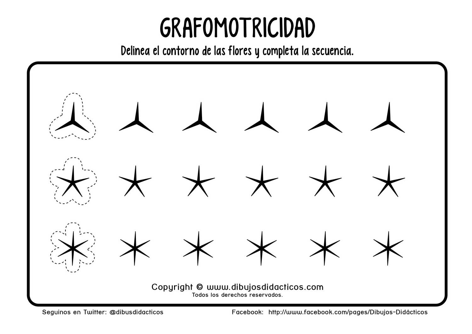 Grafomotricidad estrellas puntos recorrido