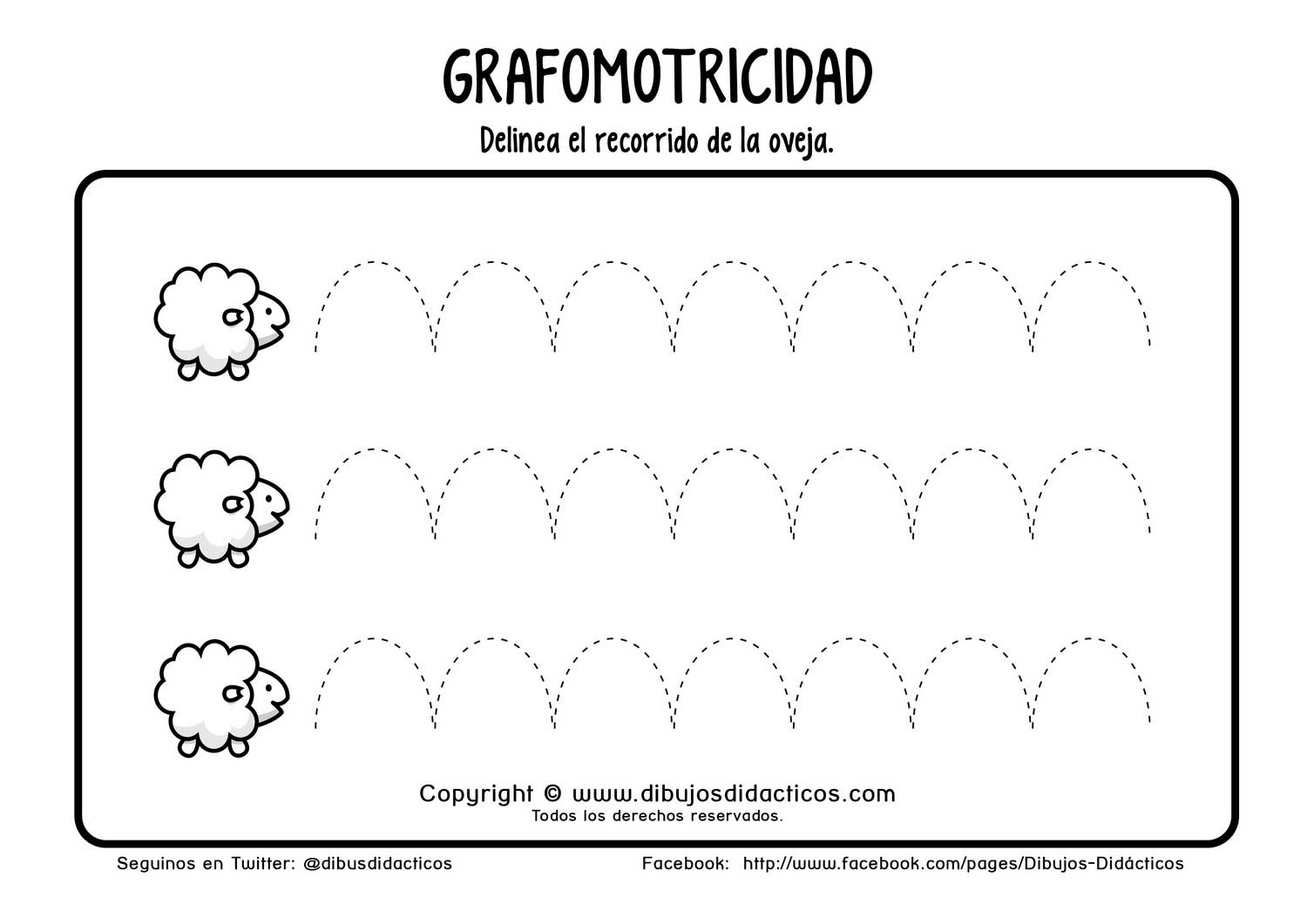 Grafomotricidad ovejas puntos recorrido