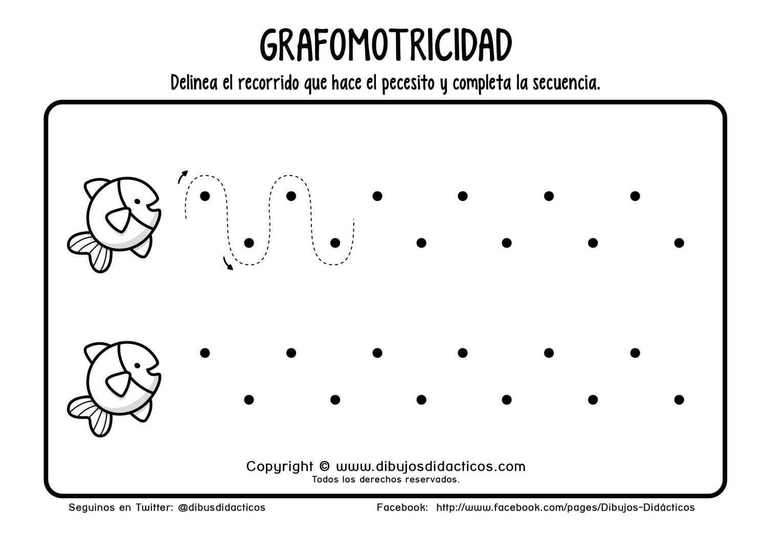 Grafomotricidad peces puntos recorrido