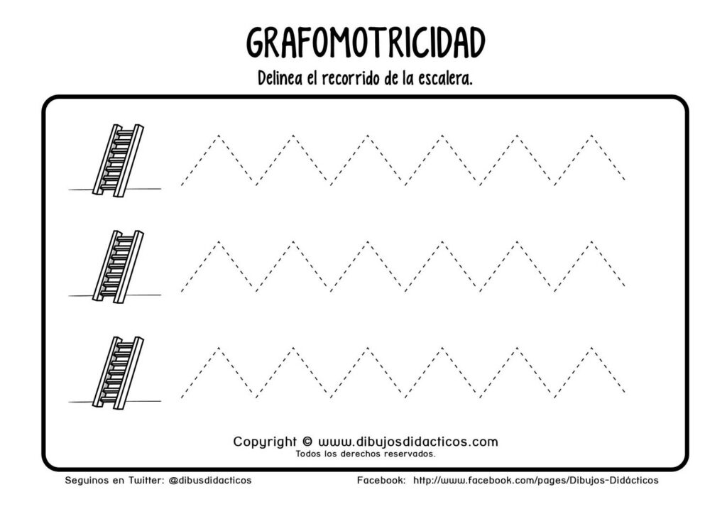 Grafomotricidad escaleras puntos recorrido