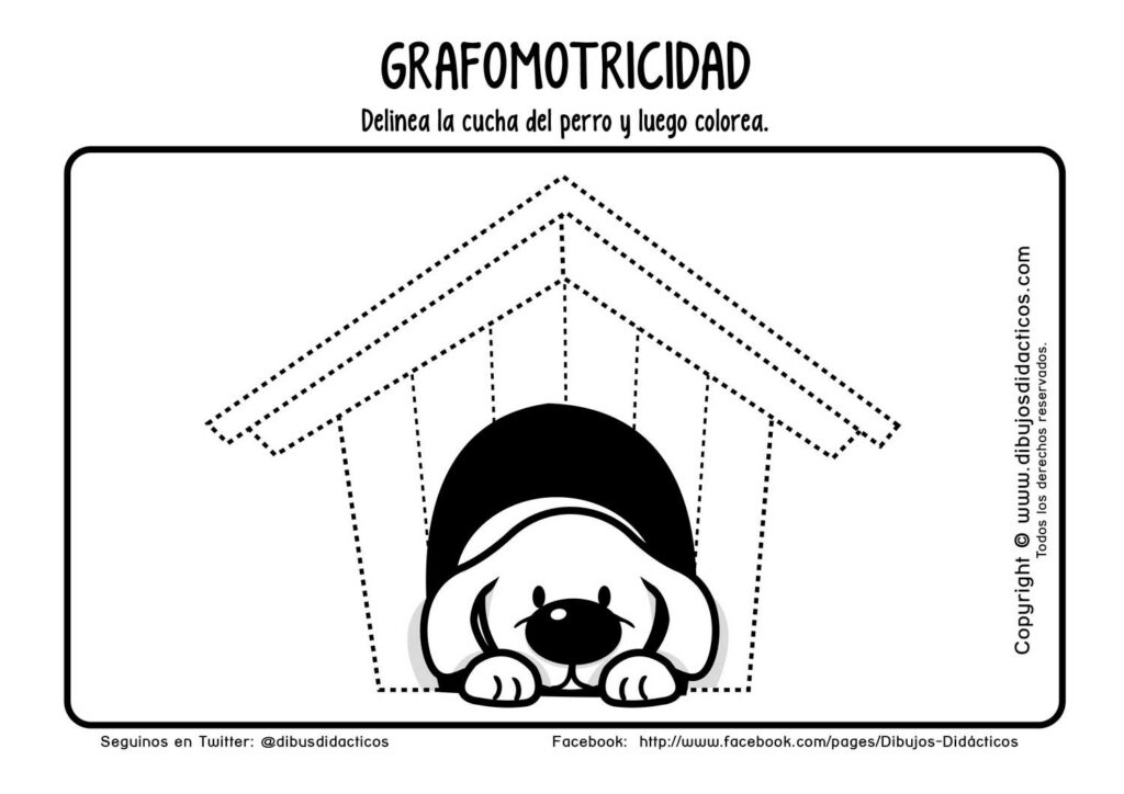 Grafomotricidad trazos perro cucha